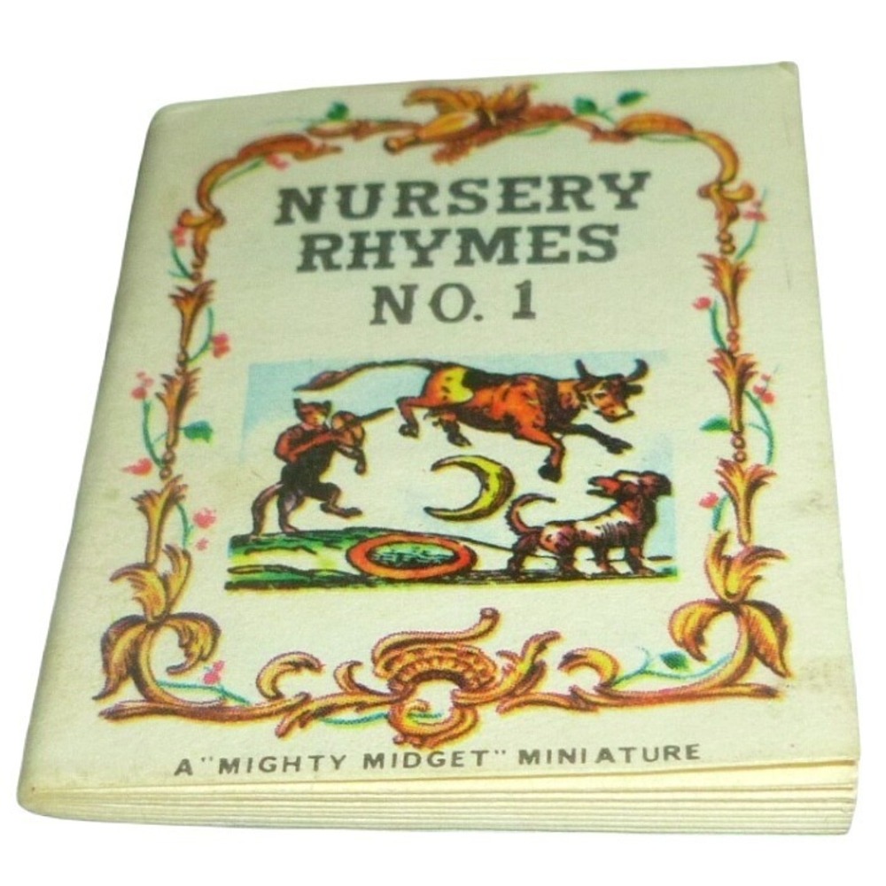 Vintage B Shackman Mighty Midget Miniature Nursery Rhymes No 1 Tiny Book